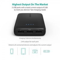 RAVPower Ace 22000 mAh Hızlı Şarj Micro USB Çoklu Kablolu Powerbank Siyah