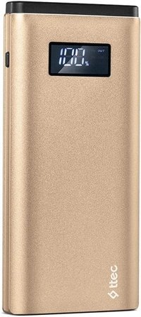 Ttec AlumiSlim 10000 mAh Hızlı Şarj Dijital Göstergeli USB & Type C Çoklu Kablolu Powerbank Altın