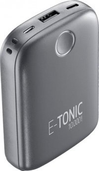 Cellularline E-Tonic 10000 mAh Hızlı Şarj USB & Type C Çoklu Kablolu Powerbank Siyah