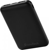 Soultech Comfort 5000 mAh Hızlı Şarj USB & Type C Çoklu Kablolu Powerbank Siyah