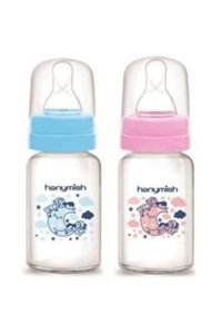 Hanymish 431 Polipropilen Kulpsuz Desenli Renkli Yuvarlak Uçlu Bebek Biberon 125 ml