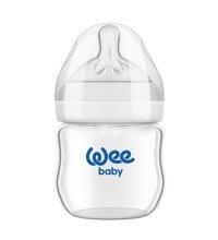 Wee Baby 144 Cam Yenidoğan Yavaş Akışlı Kulpsuz 0-6 Ay Beyaz Yuvarlak Uçlu Bebek Biberon 125 ml