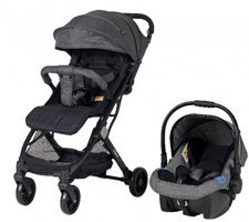 Sunny Baby 9004 Viper Katlanabilir Tek Elle Kapanan 360 Derece Dönen Tam Yatar Kabin Tipi Travel Sistem Bebek Arabası Siyah