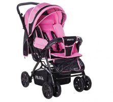 Prava P0-10 Deluxe Çift Yönlü Katlanabilir 360 Derece Dönen Tam Yatar Kabin Tipi Puset Bebek Arabası Kırmızı