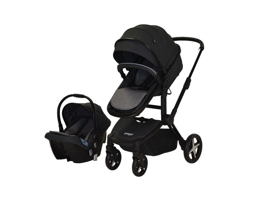 Prego Baby 2086 Quattro Vip Çift Yönlü Katlanabilir 360 Derece Dönen Tam Yatar Travel Sistem Bebek Arabası Siyah