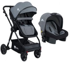 4 Baby Comfort Exclusive AB-492 Çift Yönlü Katlanabilir 360 Derece Dönen Tam Yatar Travel Sistem Bebek Arabası Antrasit