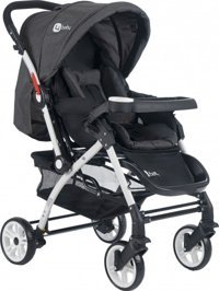 4 Baby Active AB-320 Çift Yönlü Katlanabilir 360 Derece Dönen Tam Yatar Kabin Tipi Puset Bebek Arabası Siyah
