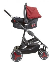 Joell 1711 Çift Yönlü Katlanabilir 360 Derece Dönen Tam Yatar Kabin Tipi Travel Sistem Bebek Arabası Kırmızı