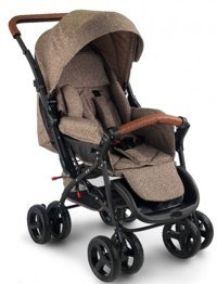 Baby2Go Safe 2024 Çift Yönlü Katlanabilir 360 Derece Dönen Tam Yatar Kabin Tipi Puset Bebek Arabası Kahverengi