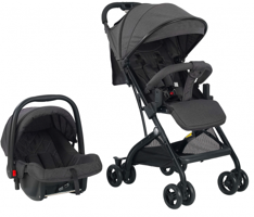 Baby2Go 2031 Heets Katlanabilir Tek Elle Kapanan 360 Derece Dönen Tam Yatar Travel Sistem Bebek Arabası Gri