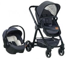 Baby2Go 2033 Joy Çift Yönlü Katlanabilir 360 Derece Dönen Tam Yatar Travel Sistem Bebek Arabası Siyah