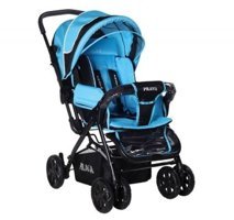 Prava P0-10 Deluxe Çift Yönlü Katlanabilir 360 Derece Dönen Tam Yatar Kabin Tipi Puset Bebek Arabası Mavi