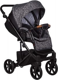 Baby Merc Mosca Çift Yönlü Katlanabilir Tek Elle Kapanan 360 Derece Dönen Tam Yatar Travel Sistem Bebek Arabası Siyah