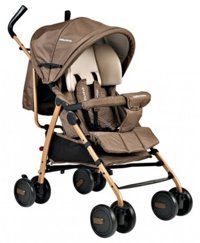 Baby Home Gold Baston Katlanabilir Tek Elle Kapanan 360 Derece Dönen Tam Yatar Kabin Tipi Baston Bebek Arabası Kahverengi