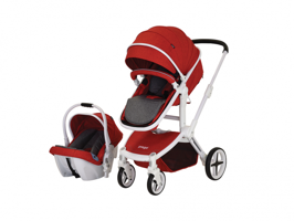 Prego Baby 2086 Quattro Vip Çift Yönlü Katlanabilir 360 Derece Dönen Tam Yatar Travel Sistem Bebek Arabası Kırmızı