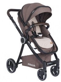 Prava P-14 Çift Yönlü Katlanabilir 360 Derece Dönen Tam Yatar Travel Sistem Bebek Arabası Kahverengi