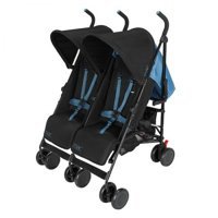 Maclaren Mac T-01 Katlanabilir Tek Elle Kapanan 360 Derece Dönen Tam Yatar Kabin Tipi Baston Bebek Arabası Mavi