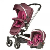 Baby2Go 6030 Volo Private Çift Yönlü Tek Elle Kapanan 360 Derece Dönen Tam Yatar Travel Sistem Bebek Arabası Pembe
