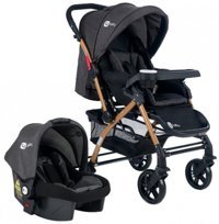 4 Baby Active AB 460 Çift Yönlü Katlanabilir 360 Derece Dönen Tam Yatar Kabin Tipi Travel Sistem Bebek Arabası Bej