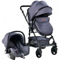 Babyhope 3007 Runner Çift Yönlü Katlanabilir 360 Derece Dönen Tam Yatar Travel Sistem Bebek Arabası Füme