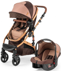 Safe Line City 9379 Çift Yönlü Katlanabilir 360 Derece Dönen Tam Yatar Kabin Tipi Travel Sistem Bebek Arabası Gri