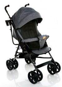 Baby Plus Taxi Katlanabilir Tek Elle Kapanan 360 Derece Dönen Tam Yatar Kabin Tipi Baston Bebek Arabası Gri