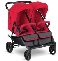 Babyhope BH-3077 City Twin Katlanabilir Tek Elle Kapanan 360 Derece Dönen Tam Yatar Puset Bebek Arabası Kırmızı