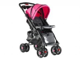 Babyhope BH-609 Polo Çift Yönlü Katlanabilir Tek Elle Kapanan 360 Derece Dönen Tam Yatar Puset Bebek Arabası Pembe