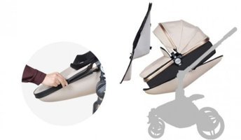 Huggy Egg Çift Yönlü Katlanabilir 360 Derece Dönen Tam Yatar Travel Sistem Bebek Arabası Krem