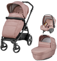 Peg Perego Book Smart Modular Çift Yönlü Katlanabilir Tek Elle Kapanan 360 Derece Dönen Tam Yatar Kabin Tipi Travel Sistem Bebek Arabası Gri
