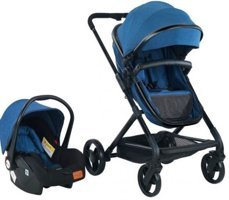 Baby2Go 2032 Mummy Çift Yönlü Katlanabilir 360 Derece Dönen Tam Yatar Travel Sistem Bebek Arabası Gri