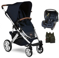 ABC Design Salsa 4 Çift Yönlü Katlanabilir 360 Derece Dönen Tam Yatar Travel Sistem Bebek Arabası Lacivert
