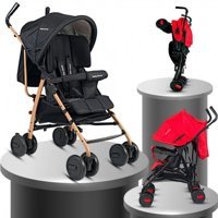 Baby Home Gold Baston Katlanabilir Tek Elle Kapanan 360 Derece Dönen Tam Yatar Kabin Tipi Baston Bebek Arabası Siyah