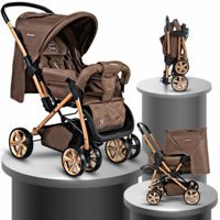 Baby Home BH-655 Pasific Plus Çift Yönlü Katlanabilir 360 Derece Dönen Tam Yatar Kabin Tipi Puset Bebek Arabası Kahverengi