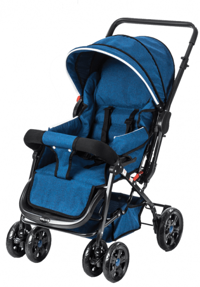 Baby Care BC-75 Micra Çift Yönlü Katlanabilir 360 Derece Dönen Tam Yatar Puset Bebek Arabası Mavi