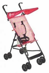 4 Baby Eko AB-221 Katlanabilir Tek Elle Kapanan 360 Derece Dönen Kabin Tipi Baston Bebek Arabası Pembe