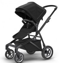Thule Sleek Çift Yönlü Katlanabilir 360 Derece Dönen Tam Yatar Puset Bebek Arabası Siyah