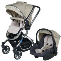 Pierre Cardin PC-405P Twist Plus Çift Yönlü Katlanabilir Tek Elle Kapanan 360 Derece Dönen Tam Yatar Travel Sistem Bebek Arabası Füme