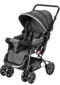Baby Care BC-75 Micra Çift Yönlü Katlanabilir 360 Derece Dönen Tam Yatar Puset Bebek Arabası Siyah
