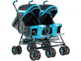 Babyhope BH-610 Katlanabilir 360 Derece Dönen Tam Yatar Baston Bebek Arabası Mavi