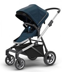 Thule Sleek Çift Yönlü Katlanabilir 360 Derece Dönen Tam Yatar Puset Bebek Arabası Lacivert