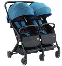 Baby2Go 2025 Moly Twin Katlanabilir Tek Elle Kapanan 360 Derece Dönen Tam Yatar Puset Bebek Arabası Mavi