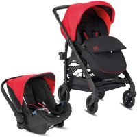 Inglesina Trilogy Çift Yönlü Katlanabilir Tek Elle Kapanan 360 Derece Dönen Tam Yatar Travel Sistem Bebek Arabası Kırmızı