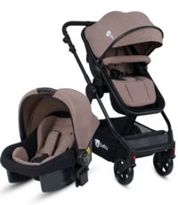 4 Baby Comfort Exclusive AB-492 Çift Yönlü Katlanabilir 360 Derece Dönen Tam Yatar Travel Sistem Bebek Arabası Kahverengi