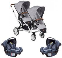 ABC Design Zoom Çift Yönlü Katlanabilir 360 Derece Dönen Tam Yatar Travel Sistem Bebek Arabası Gri