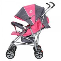 Aldeba 3018 Katlanabilir 360 Derece Dönen Kabin Tipi Baston Bebek Arabası Pembe