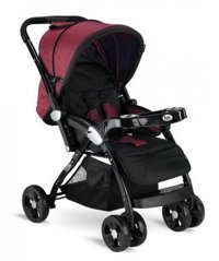 Babyhope BH-3055 Çift Yönlü Katlanabilir Tek Elle Kapanan 360 Derece Dönen Tam Yatar Puset Bebek Arabası Gri