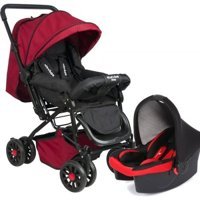 Jimmy Baby Platinium Çift Yönlü Katlanabilir 360 Derece Dönen Tam Yatar Kabin Tipi Travel Sistem Bebek Arabası Gri