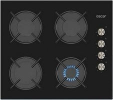 Oscar 3601 Siyah Cam 4 Gözlü Doğalgazlı Ankastre Ocak