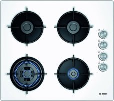Bosch POH6C2O10O Wok Gözlü Beyaz Cam 4 Gözlü Doğalgazlı Ankastre Ocak